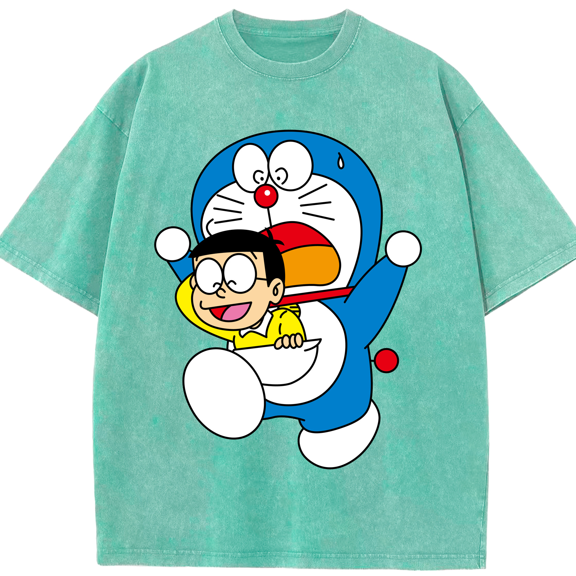 （画像用） ドラえもん Doraemon 綿100% ヴィンテージ風 半袖Tシャツ（フロントプリント）